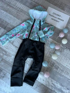 Stylový rostoucí softshellový overal Květ MINT LIMITED