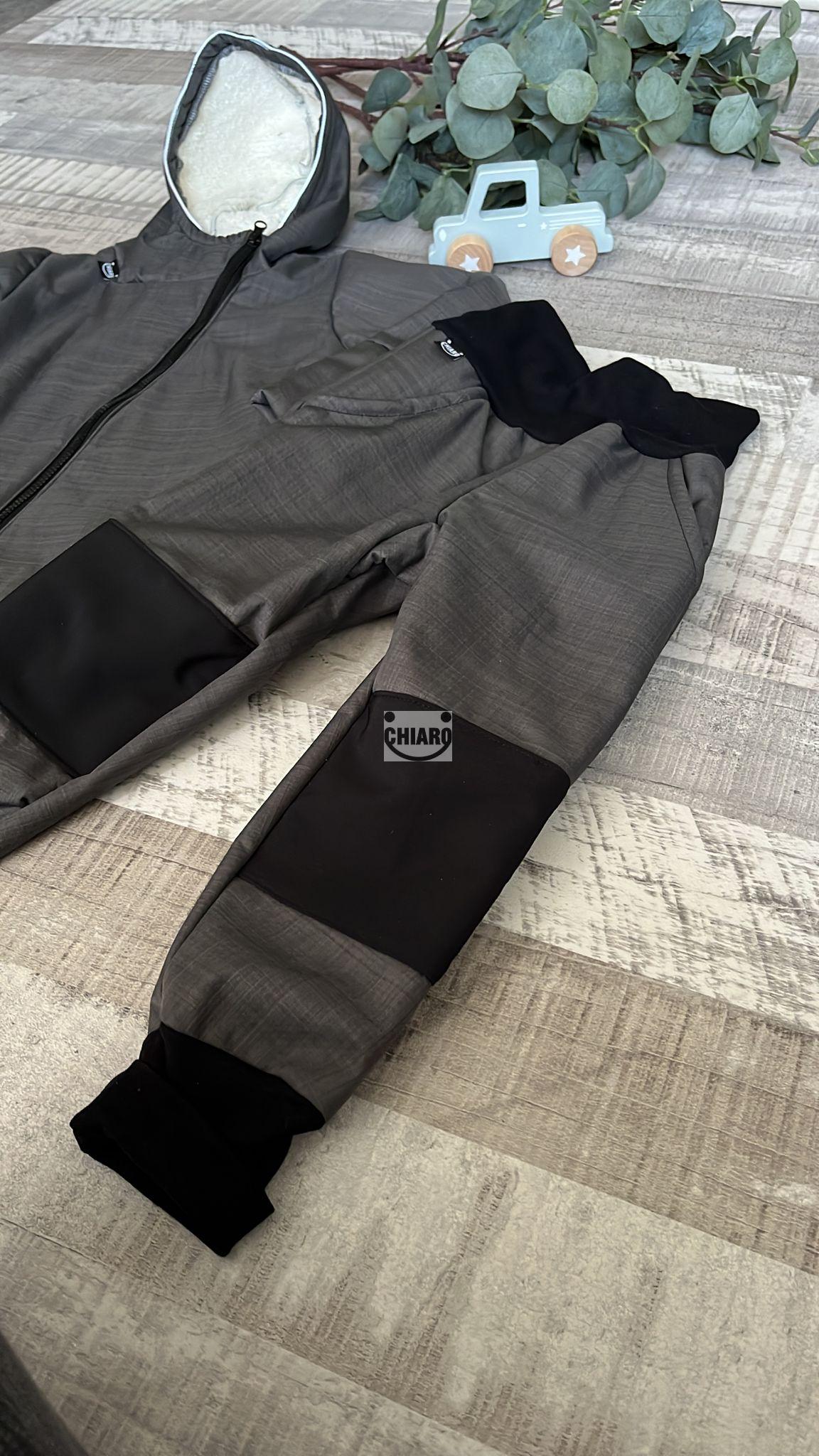 Rostoucí set Beránek  šedá- Softshellová bunda a kalhoty