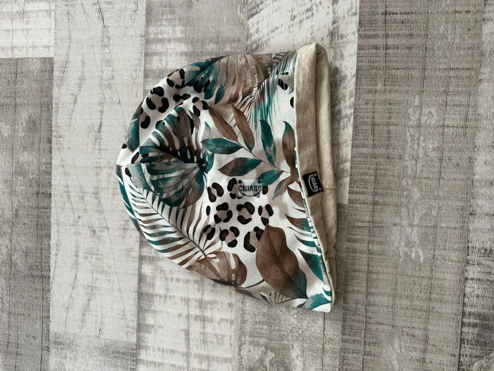 Oboustranná čepice - PALMY Béž